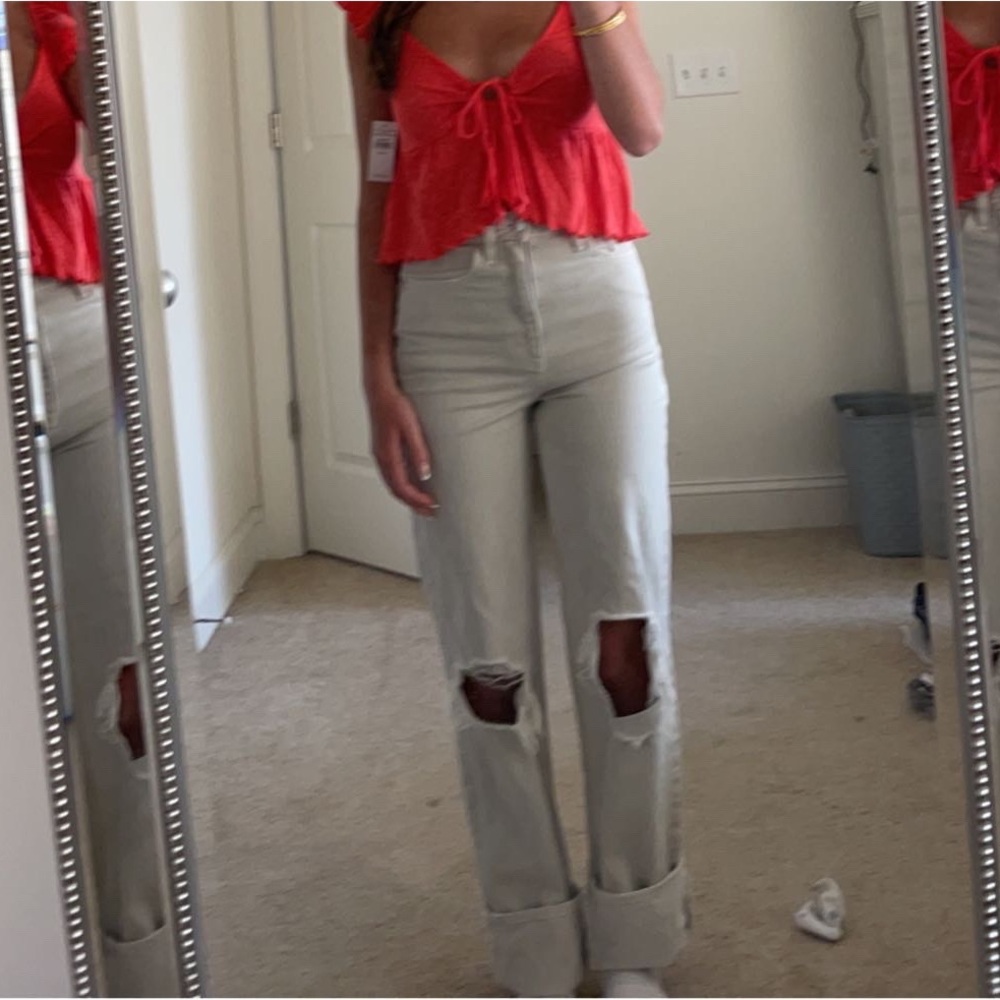PACSUN Gray Distressed Boyfriend Jeans